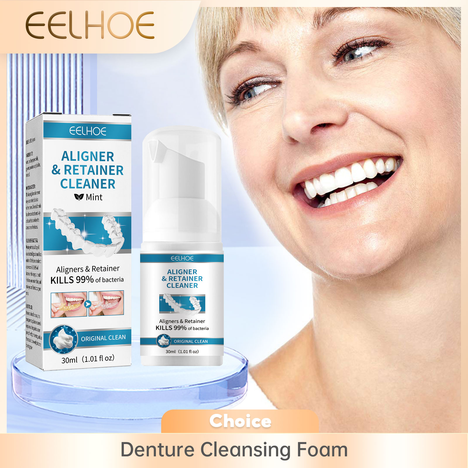Teeth Whitening With Braces - Aligner Denture Cleaner Foam Deep Cleaning