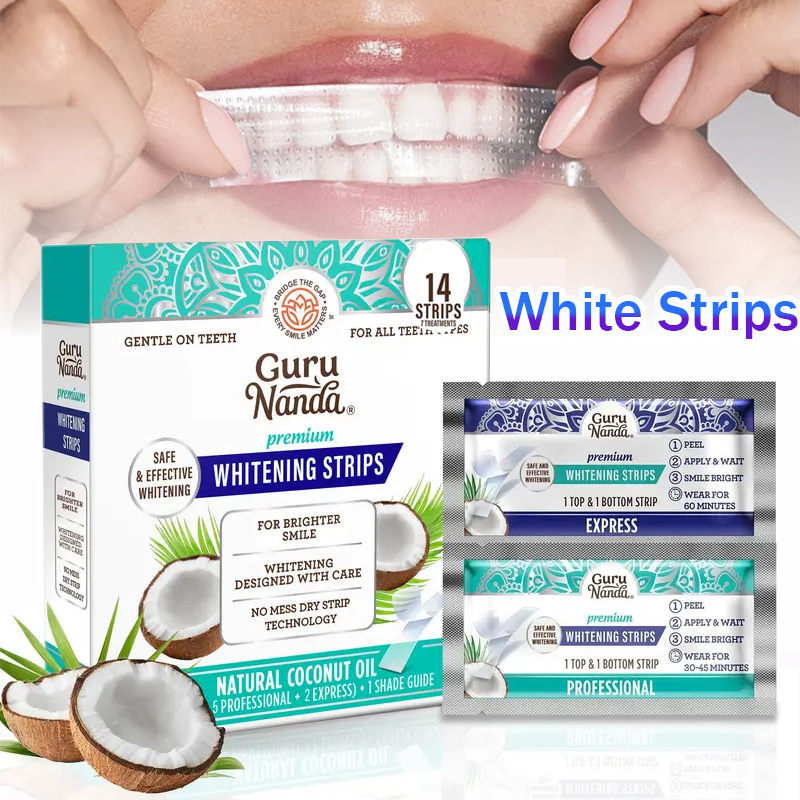Teeth Whitening Strips Crest - 1/2/3 Boxes Coconut Oil White Strips,Tooth
