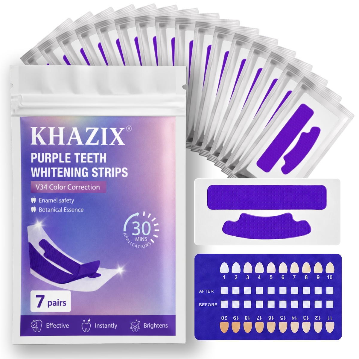 1/7 pairs Teeth Whitening Stri - Teeth Whitening Strips Crest 评论和价格